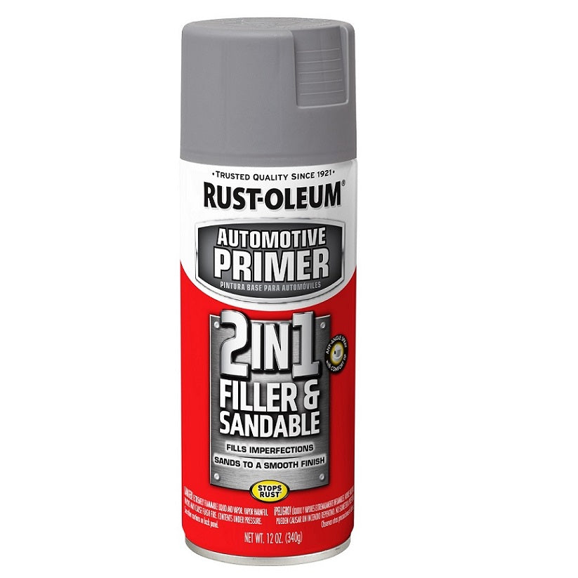 Rust-Oleum Automotive 2-In-1 Sandable And Filler Primer Spray Paint - Gray