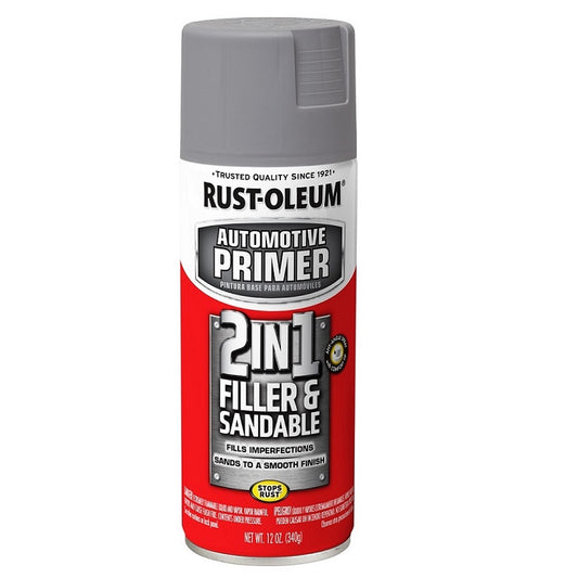 Rust-Oleum Automotive 2-In-1 Sandable And Filler Primer Spray Paint - Gray
