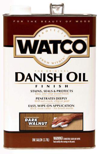 Rust-Oleum Watco Danish Oil Stains, Seals and Protect Wood In One Step - Dark Walnut - 3.78 Ltr.
