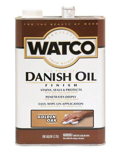 Rust-Oleum Watco Danish Oil Stains, Seals and Protect Wood In One Step - Golden Oak - 3.78 Ltr.