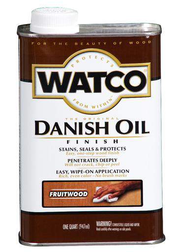 Rust-Oleum Watco Danish Oil Stains, Seals and Protect Wood In One Step - Fruitwood - 946 Ml