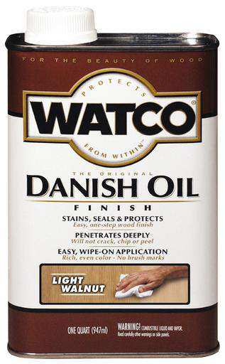 Rust-Oleum Watco Danish Oil Stains, Seals and Protect Wood In One Step - Light Walnut - 946 Ml
