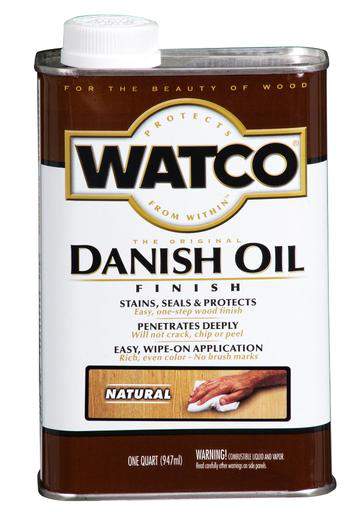 Rust-Oleum Watco Danish Oil Stains, Seals and Protect Wood In One Step - Natural - 946 Ml