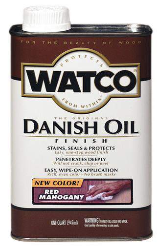 Rust-Oleum Watco Danish Oil Stains, Seals and Protect Wood In One Step - Red Mahogany - 946 Ml